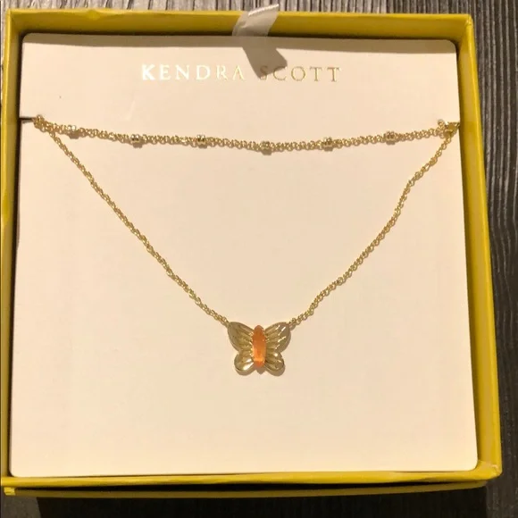 Kendra Scott Gold Butterfly Necklace - Picture 1 of 8